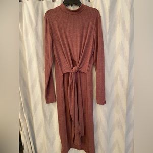 Pebby Forevee pink tunic tie wrap front sweater sz L